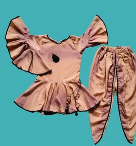 Peach Peplum kurta and Dhoti pant Set