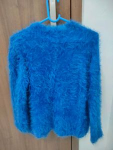 Fluffy Blue Cardigan