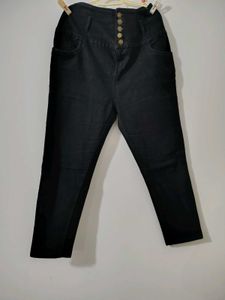 Slim Fit, High-Waisted Black Jeans