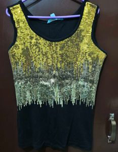 Sequin Embellished Sleeveless Top