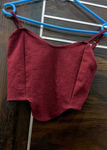 Burgundy Corset Top
