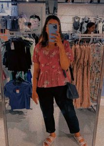 Floral Print Peplum Top