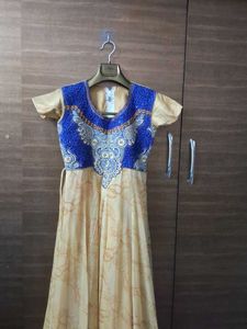 Blue With Sandal Anarkali