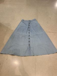 Denim Button-Down Skirt