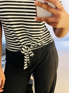 Striped Tie-Front T-Shirt