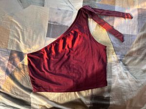 Maroon Tie Strap Top