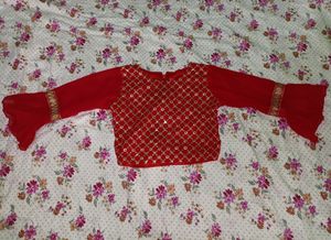 Elegant Red Party Dress for Kids (5-6 Years)