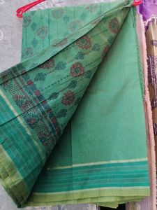 Green Printed Saree
