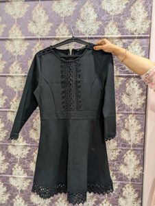 Zara Chic Black Lace Detail Dress