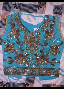 Teal Beaded Lehenga