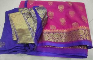 Pink &amp; Blue Banarasi  Saree