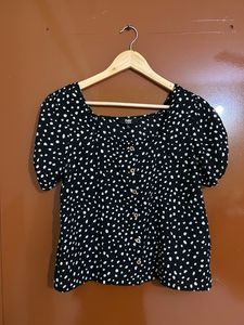 Polka Dot Black Top