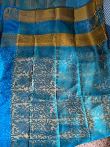 Used Saree with tailored blouse for sale