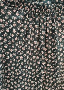Floral Black Print Skirt