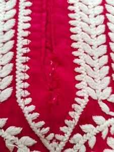Dark Pink ( Rani)Embroidered Kurta looks Pretty