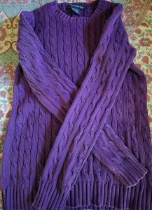 Purple Cable Knit Sweater