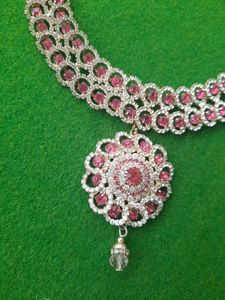 Pink Jewel Necklace &amp; Earring Set