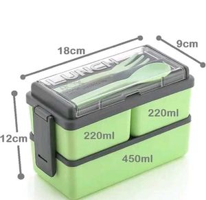 Two-Tier Lunch Box with Utensils pack of 1