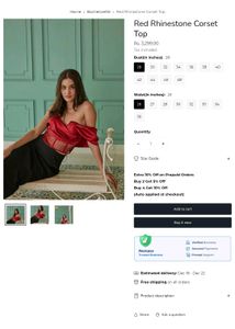 ❤️‍🔥Red Rhinestone Corset top❤️‍🔥