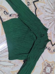 Cable Knit Polo Collar Cut Out Top
