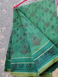 Green Printed Saree