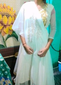 New Off-white Net Gown Anarkali
