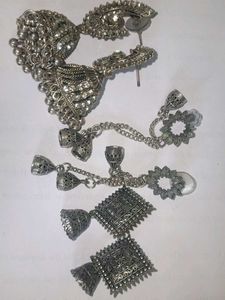 Silver Earrings Combo Of 4