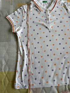 Benetton Polka Dot Polo Shirt