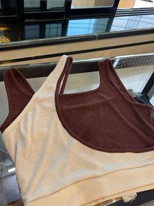 Asymmetrical One-Shoulder Brown &amp; White