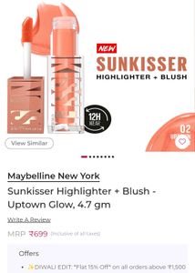 Maybelline Sunset Blush And Highlighter Duo