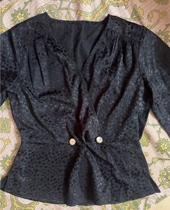 Elegant Blue Peplum Top