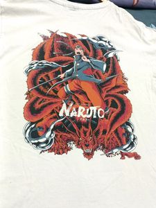 Naruto White Round Back Printed T-Shirt.