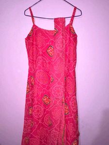 Pink Printed Kurta with Dupatta