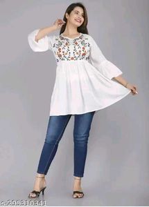 Embroidered White Tunic Top