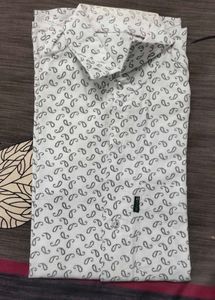 Cream Printed Shirt For Boys