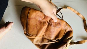 Mimco  Saas Tan Leather Sling Bag