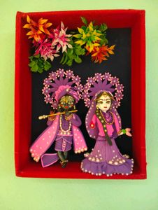 Krishna &amp; Radha Clay Figurines