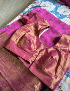 Pink Saree With Blouse