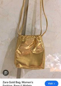 Zara Gold Drawstring Bag
