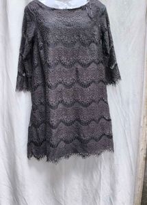 5210. Elegant Gray Lace Dress