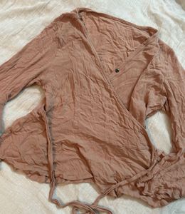 Rose Pink Wrap Top