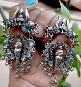 Silver Oxidised Earrings