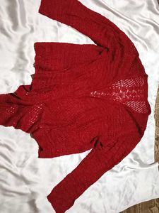 Red Knit Cardigan