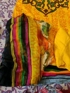 large-xl size Yellow Printed Kurta Set