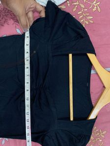 Black Sweetheart Neck Slit Dress