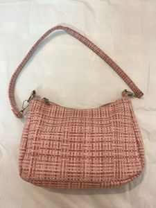 Pink Woven Handbag