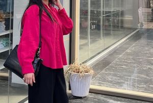 Magenta Button-Down Shirt