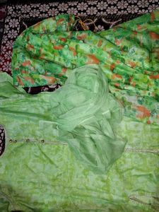 Lime Green Long Kameez With Lahnga