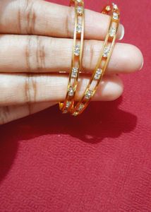 Golden Bangles with Stones