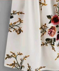 Womens White Floral Print Self Tie Cami Dress